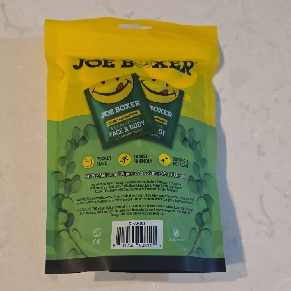 Joe Boxer‎ Eucalyptus Cleansing Wipes - Yellow and Green